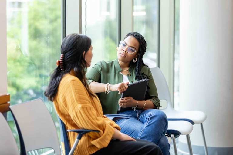 BCBA listening to patient
