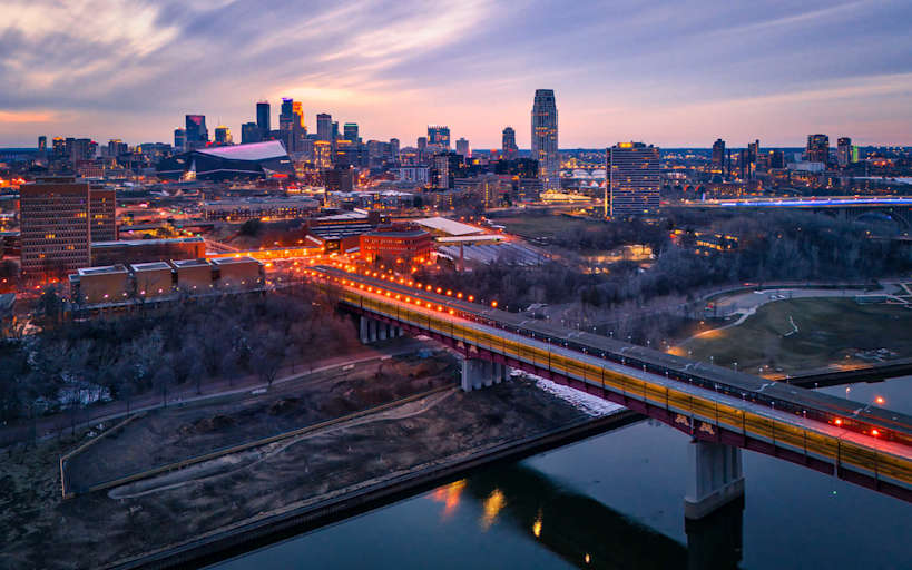 University of Minnesota bridge in Minneapolis, MN