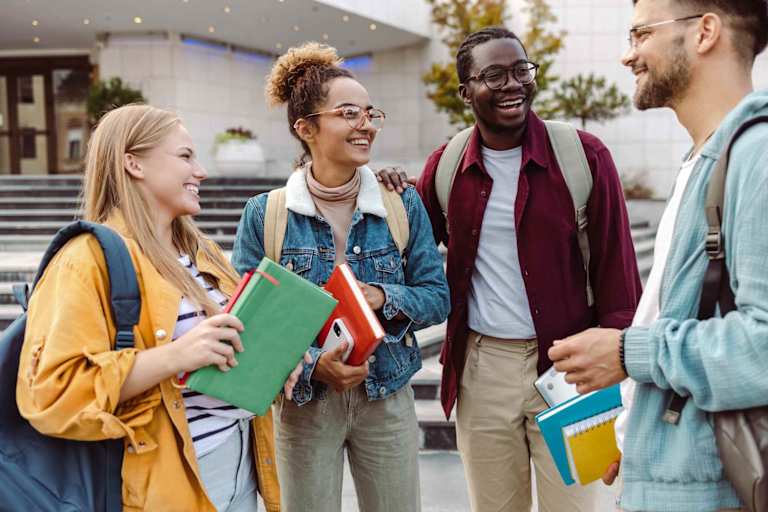 College students on campus